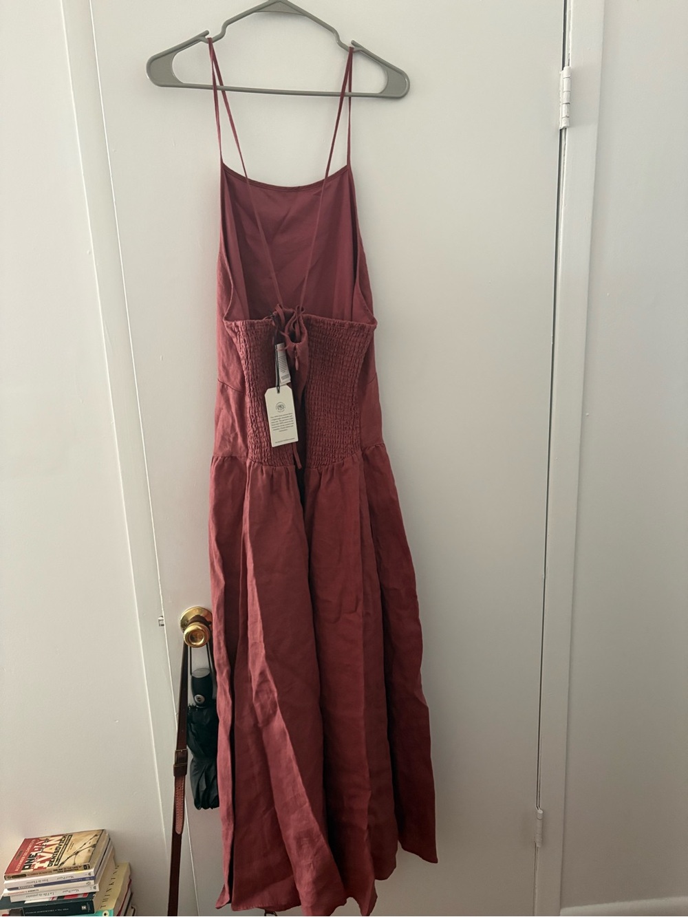 Abercrombie & Fitch Rose Mauve Linen Halter Midi Dress - Picture 6 of 8